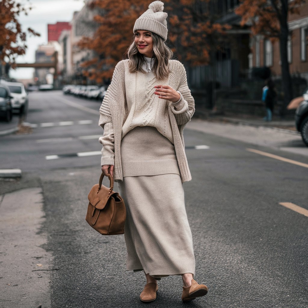 Cozy Fall Outfits with Maxi Skirts