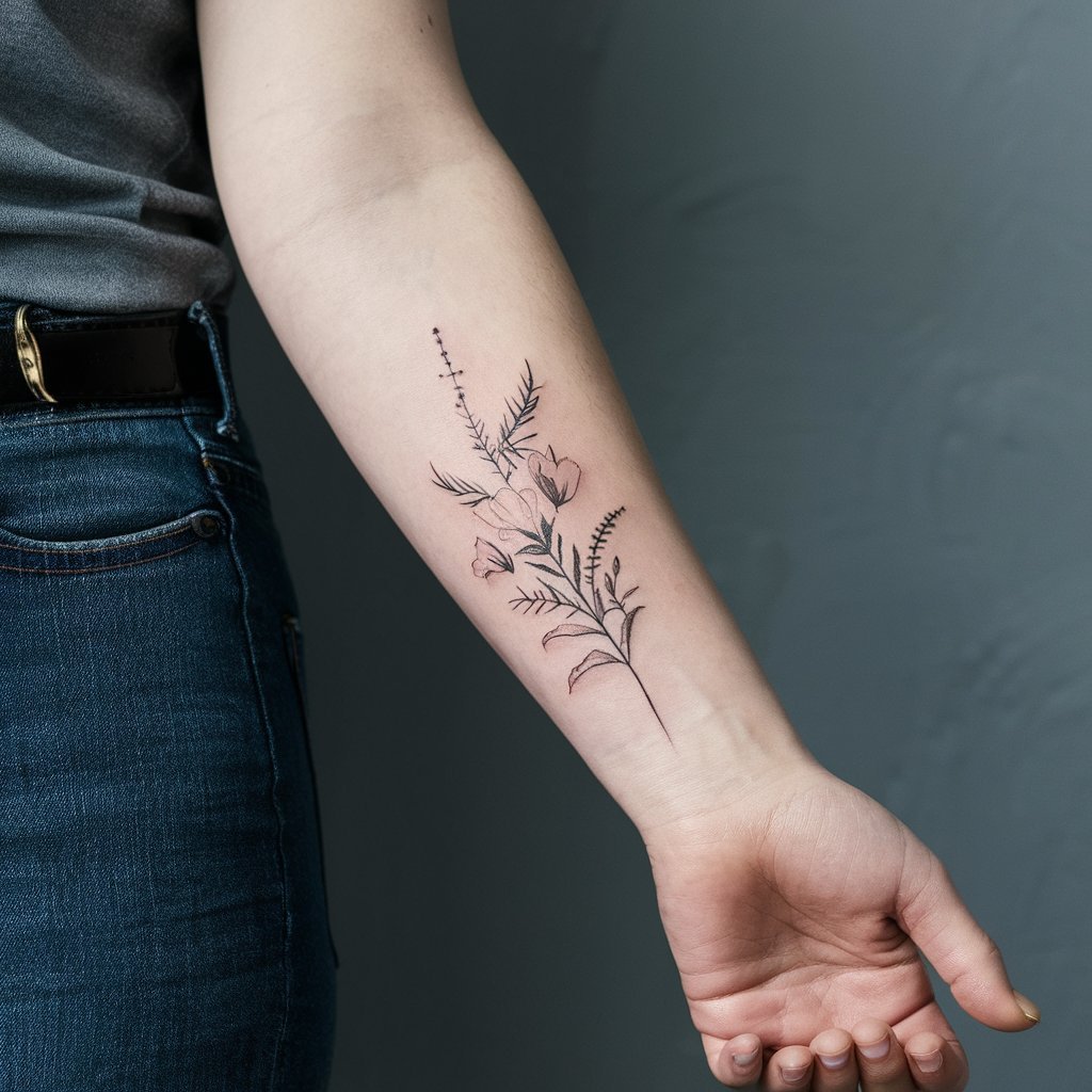 Delicate Side Forearm Tattoos for Women