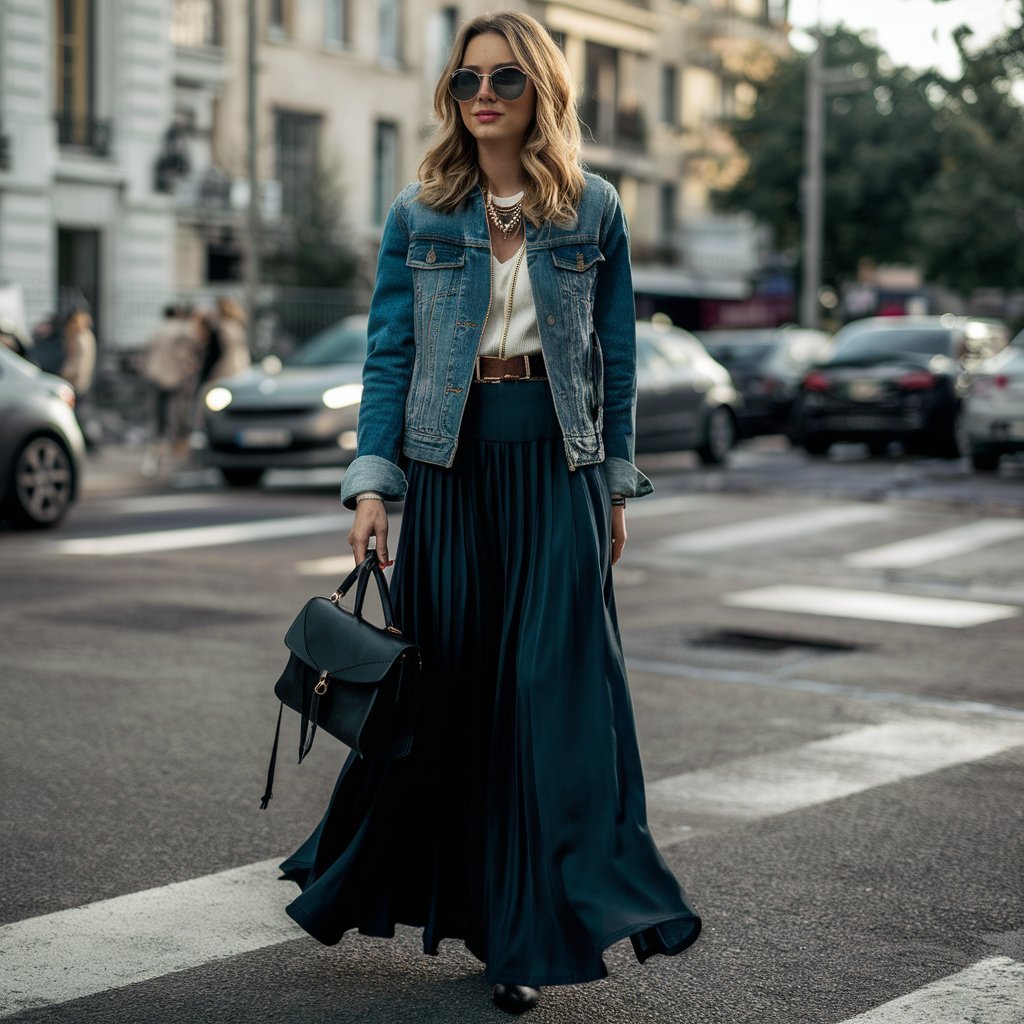 Fall Maxi Skirt Looks with Jackets