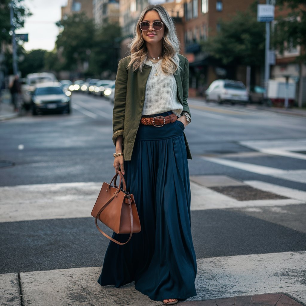 Fall Maxi Skirts with Belts