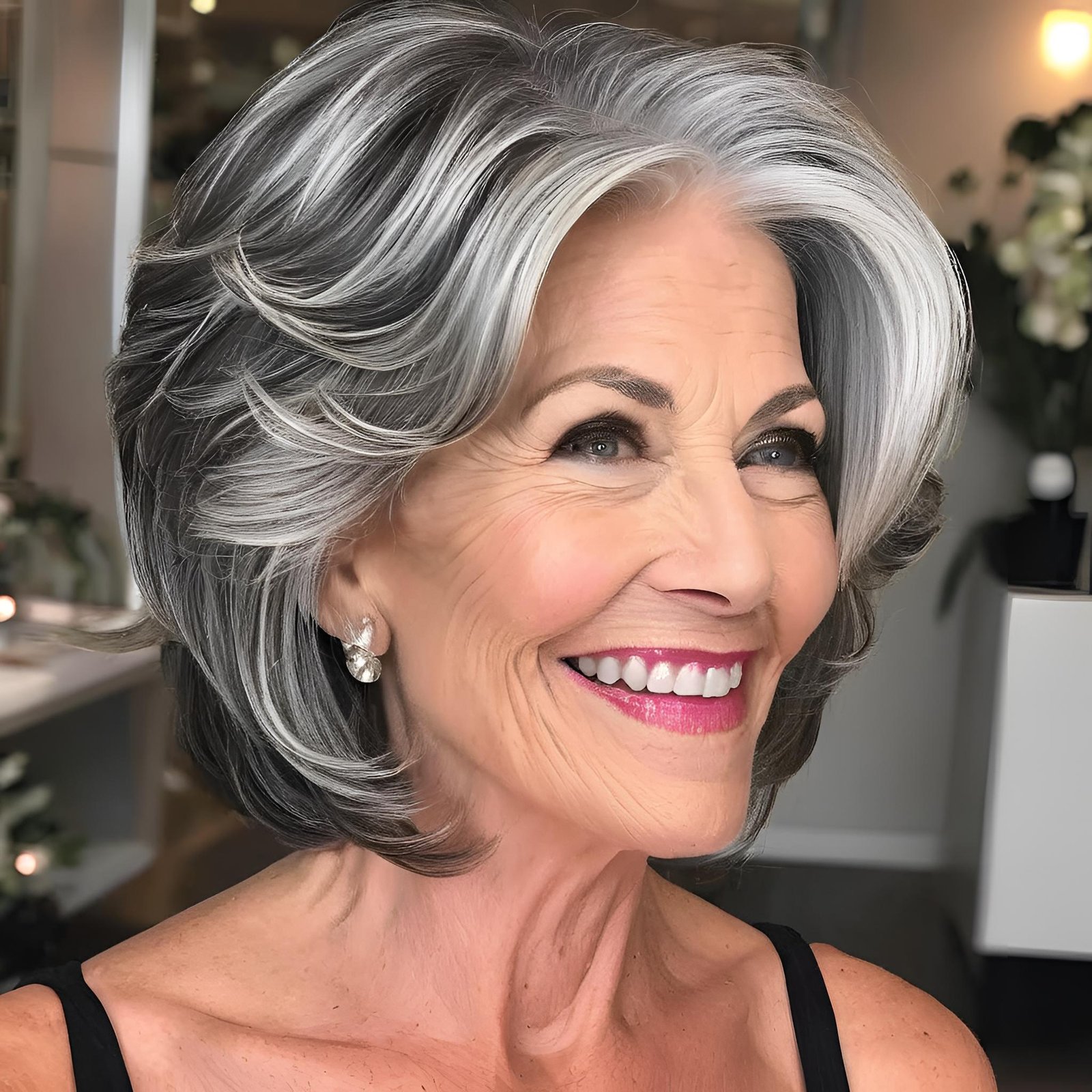 Hairstyles for Women Over 50 with Salt and Pepper Hair