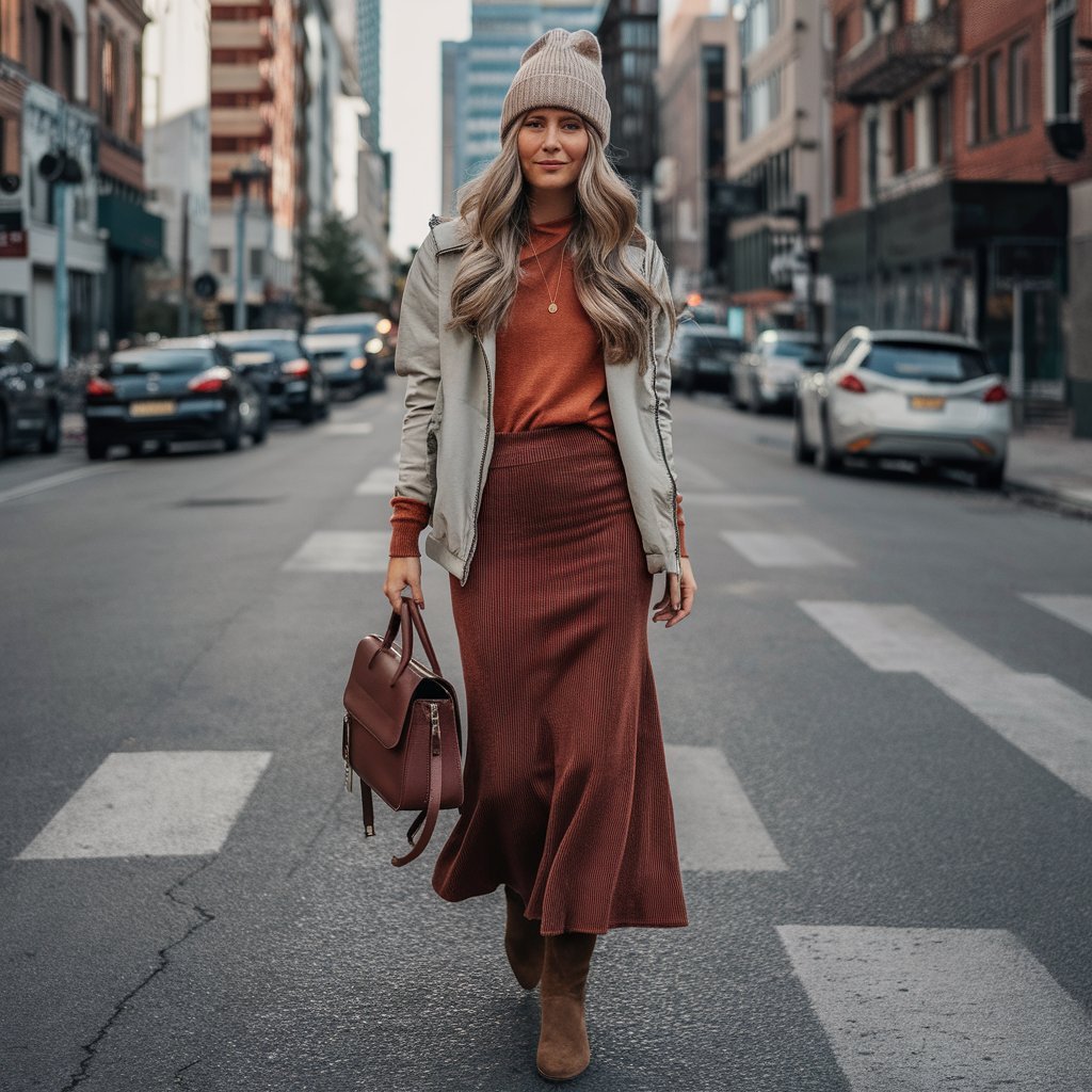 How to Wear a Maxi Skirt in Fall