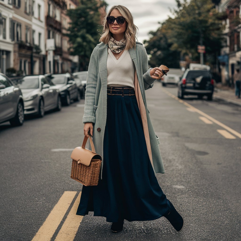 Layering with Maxi Skirts in Autumn