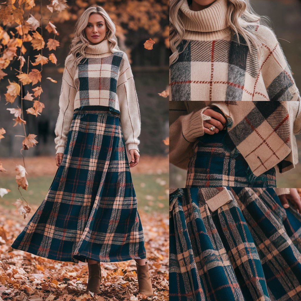 Plaid Maxi Skirts for Fall Outfits