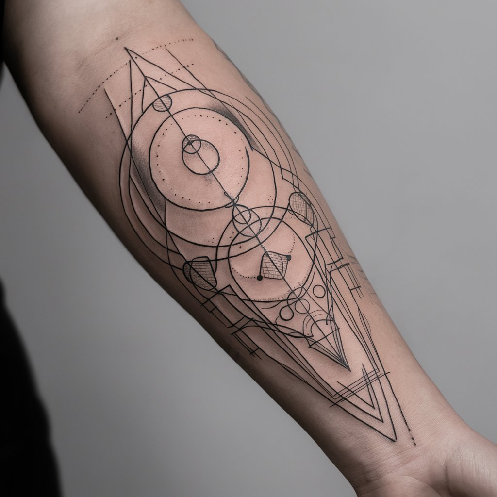 Side Forearm Geometric Tattoos for Women