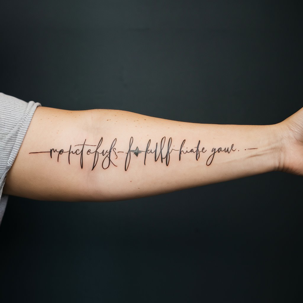 Side Forearm Script Tattoos for Women