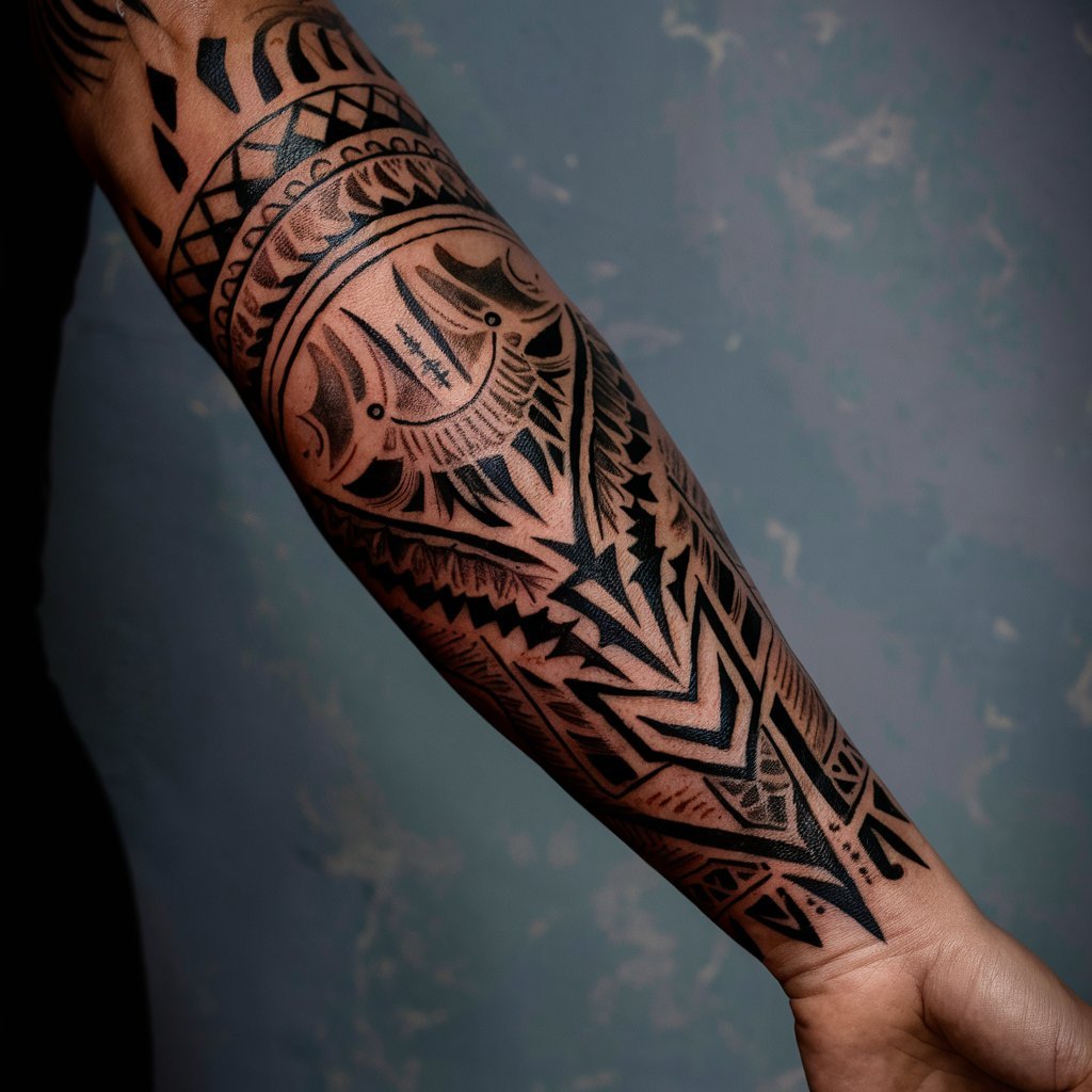 Side Forearm Tribal Tattoo Designs for Women