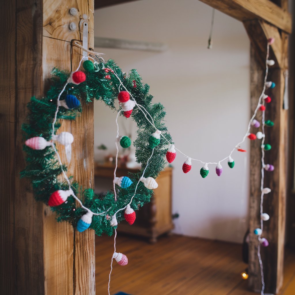 Crochet Christmas Lights Garland