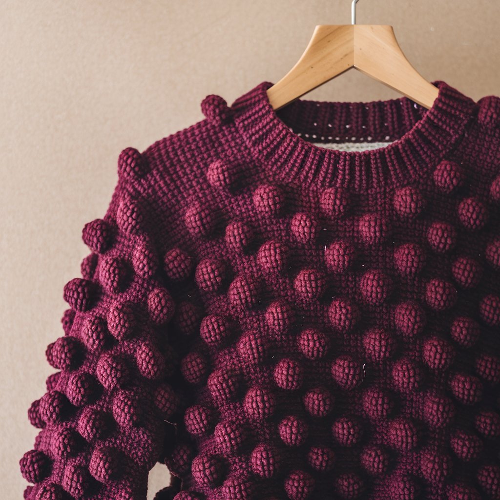 Textured Bobble Stitch Sweater