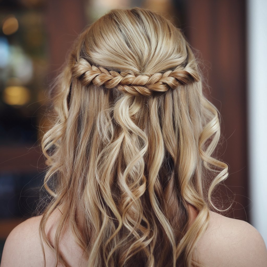 Half-Up Half-Down Twist Homecoming Hairstyle