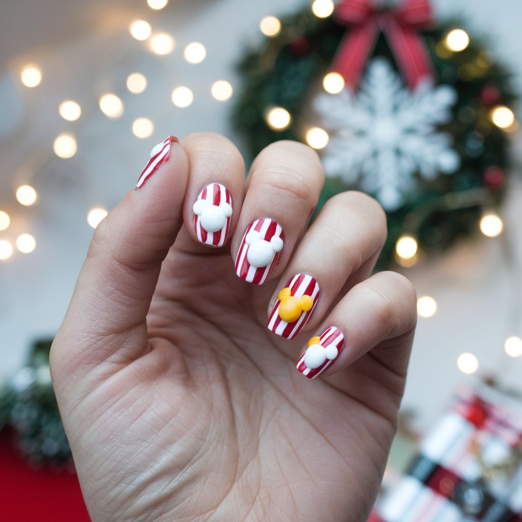 Disney-Themed Holiday Nails