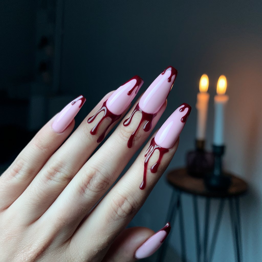 Bloody Drip Nails