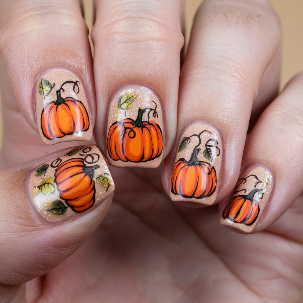 Pumpkin Patch Nails