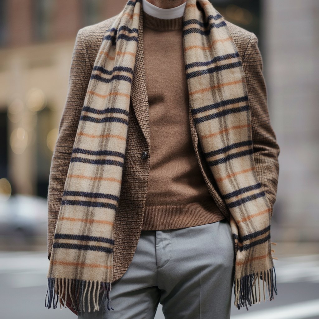 Oversized Scarf and Wool Blazer