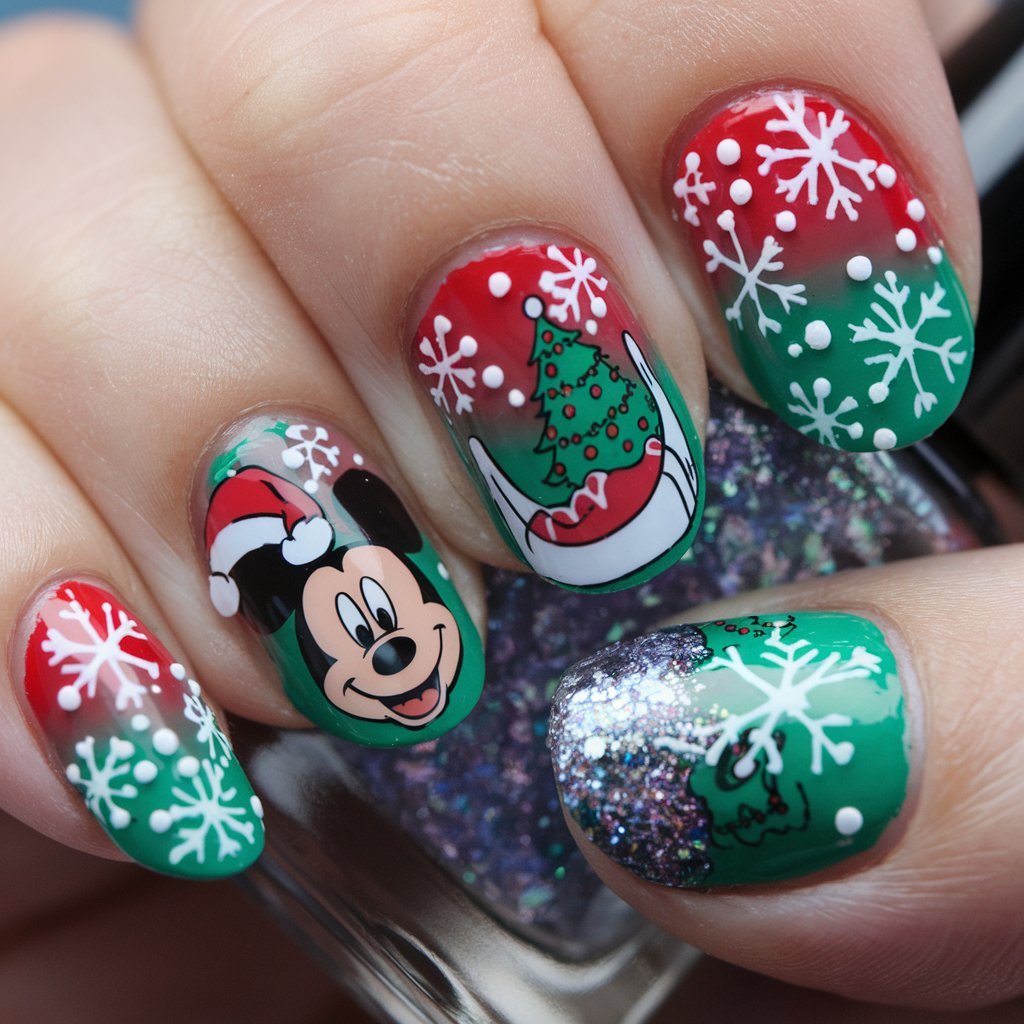 Disney Holiday Nail Art