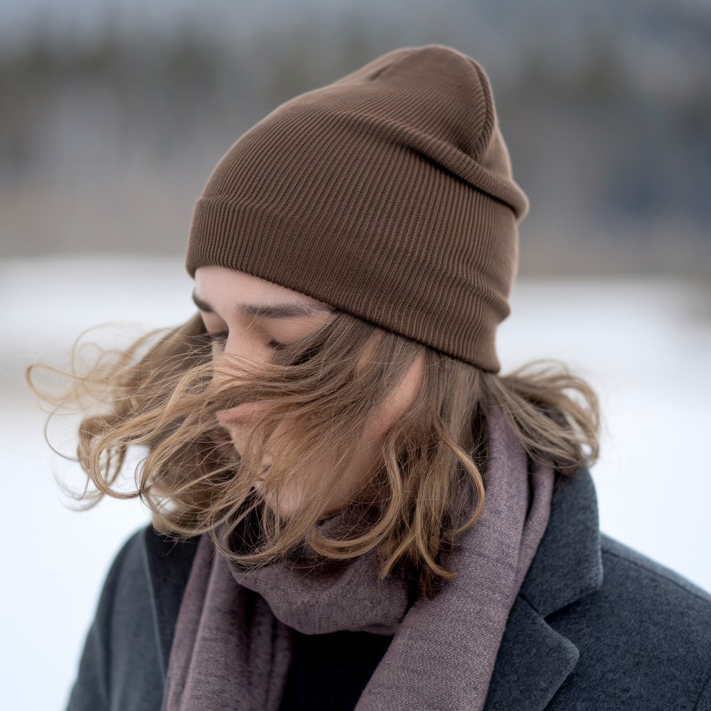 Loose, Natural Waves with a Fitted Beanie