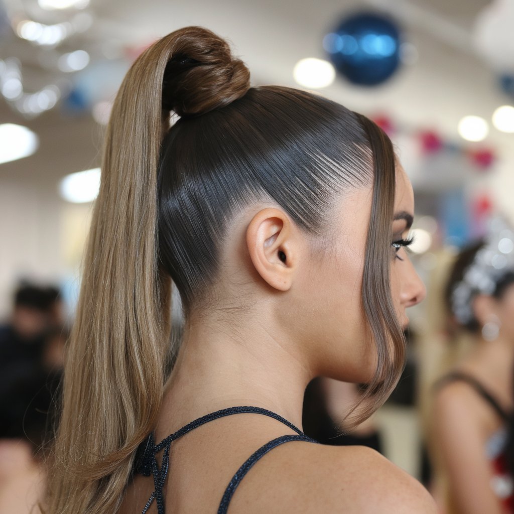 Sleek High Ponytail Homecoming Hairstyle