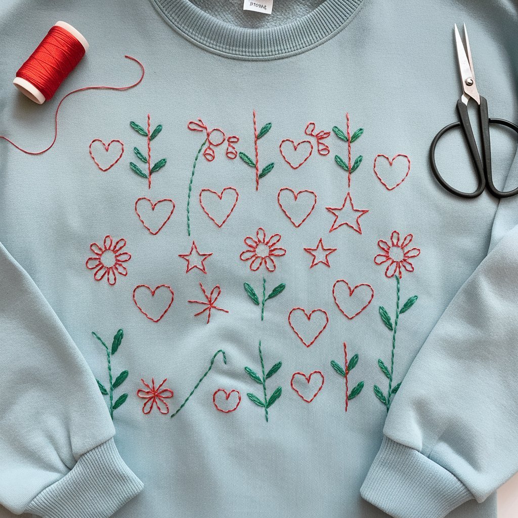 Hand Embroidery Sweatshirt Patterns for Beginners