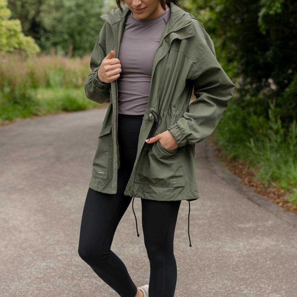 Barn Jacket with Leggings and Sneakers