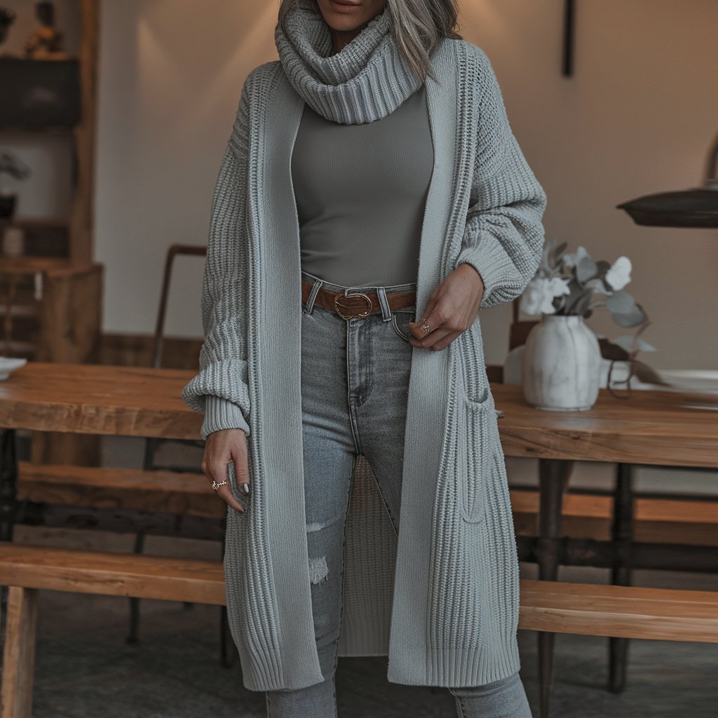 Longline Cardigan and Ankle Boots