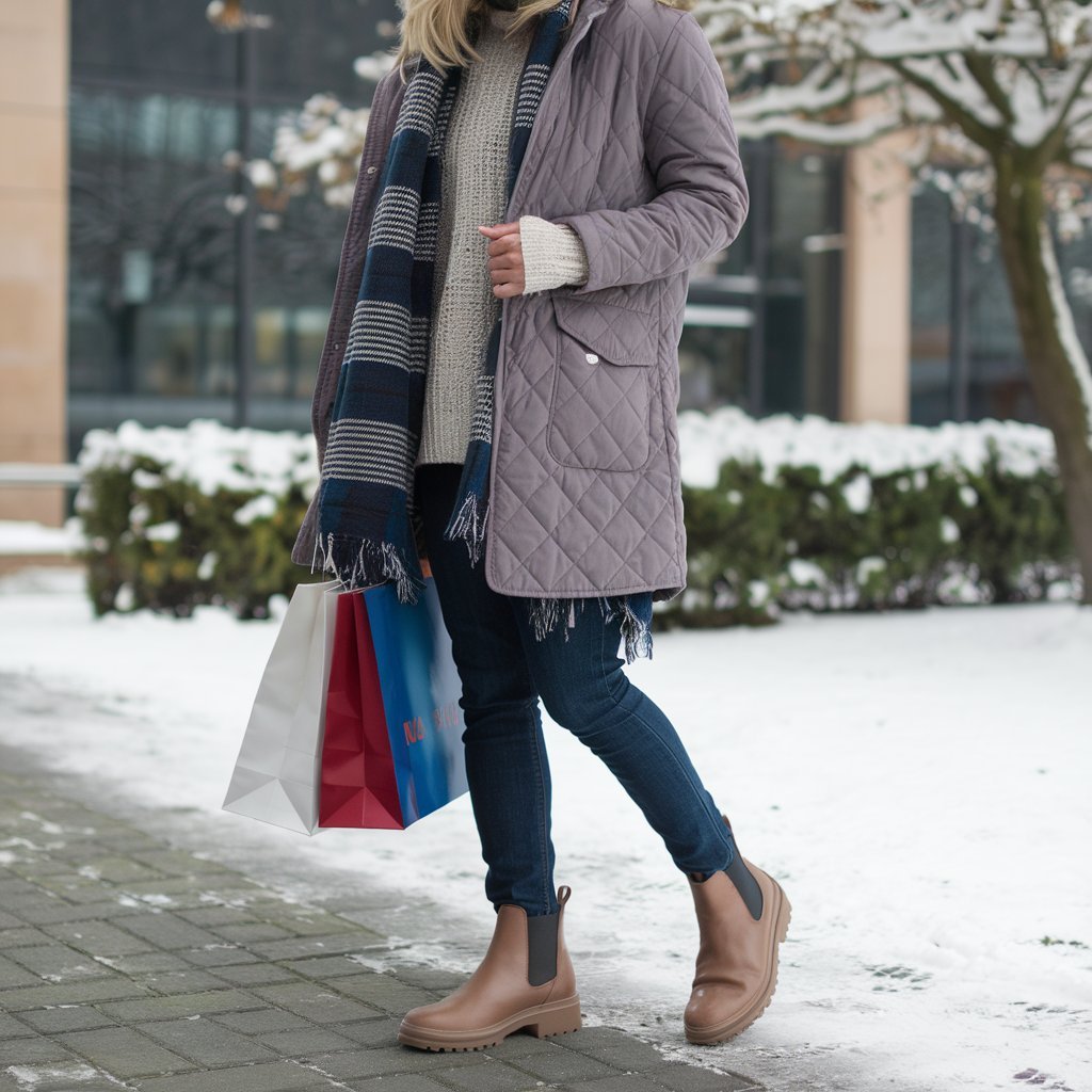 Shearling Jacket and Jeans