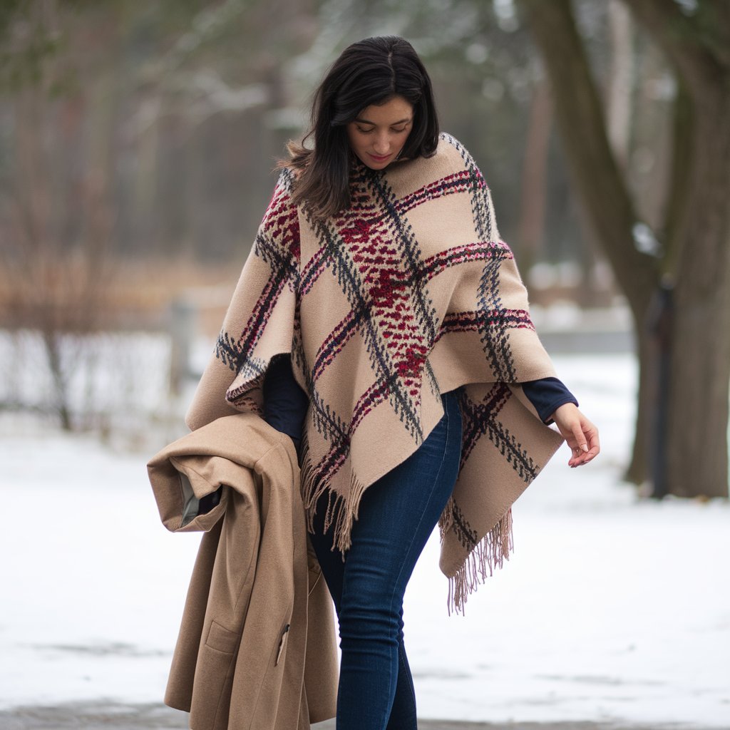 Wool Poncho and Skinny Jeans