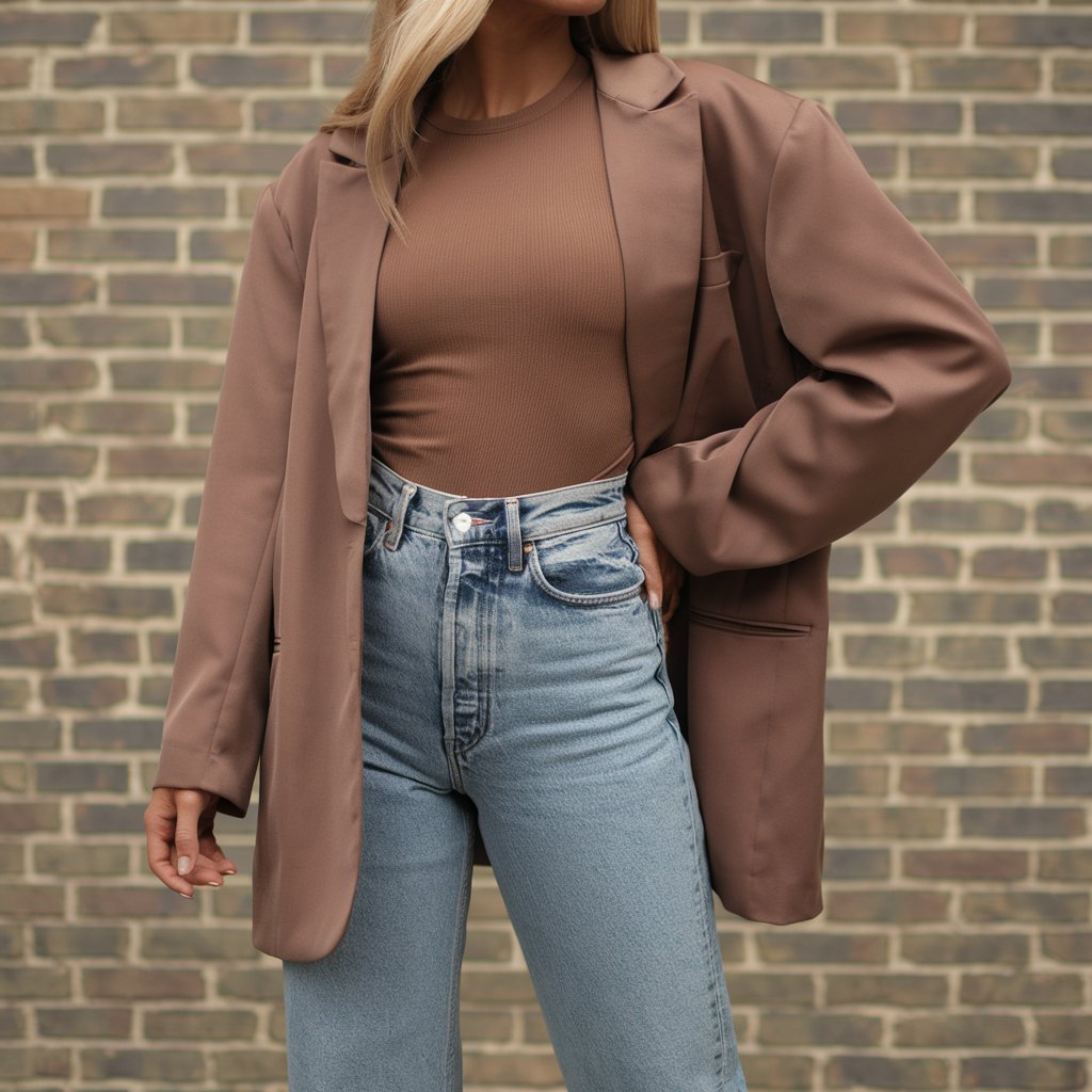 Oversized Blazer with Straight-Leg Jeans