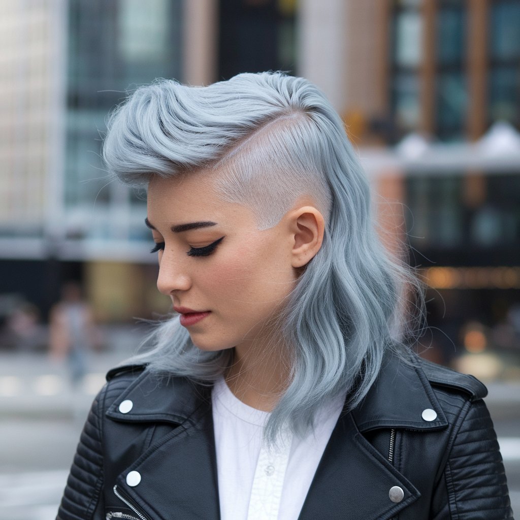 Short silver hair 