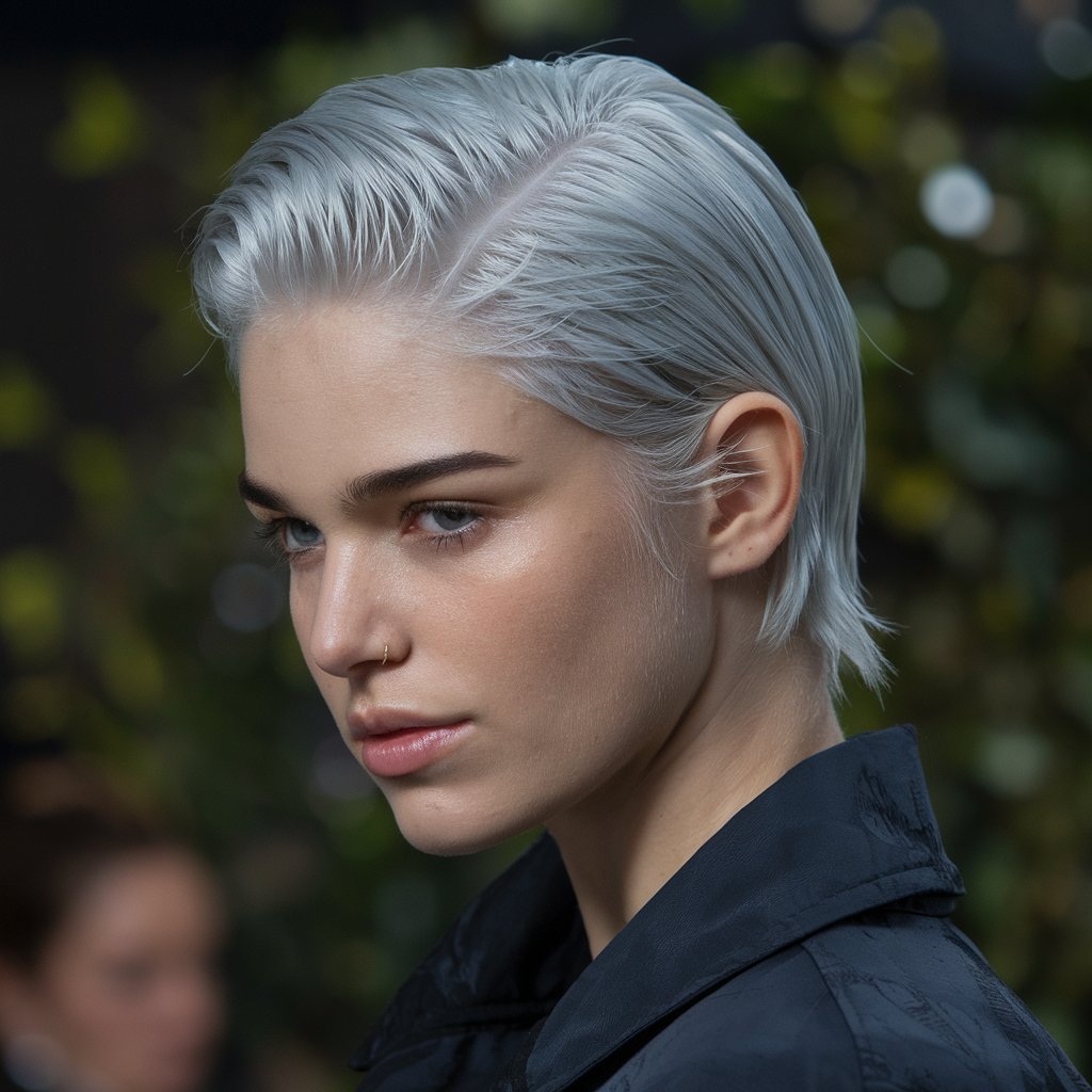 Slicked Back Silver Pixie