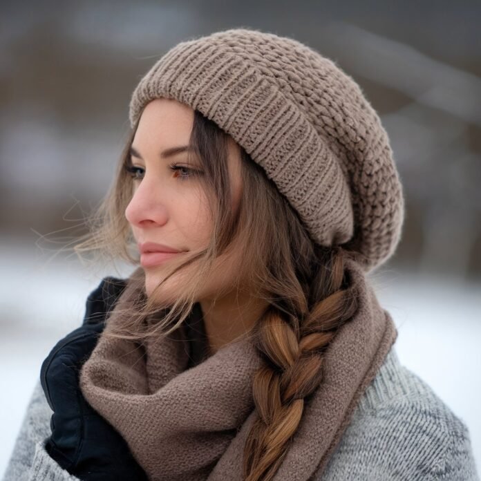 Textured Ponytail with Chunky Knit Beanie