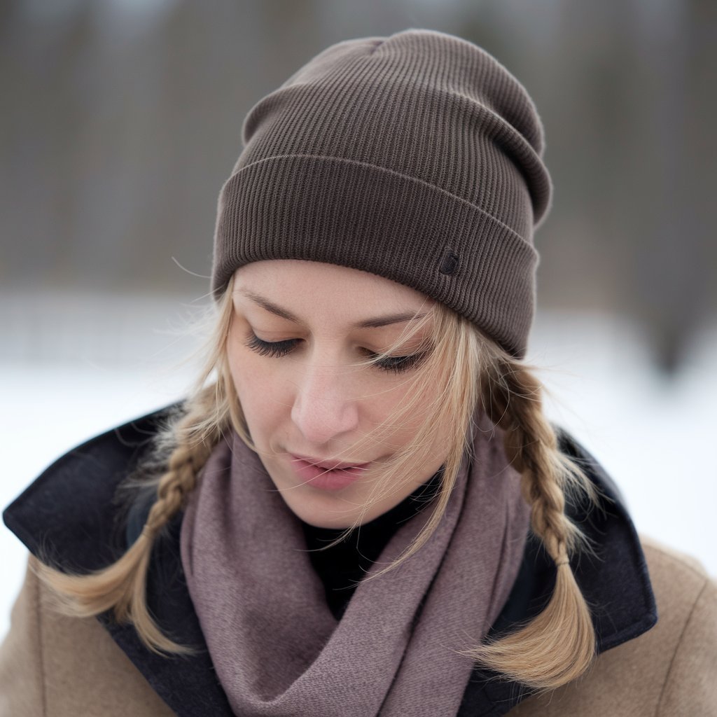 Low Pigtail Braids with a Beanie