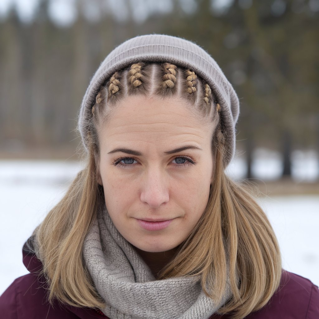 Dutch Braids with a Beanie