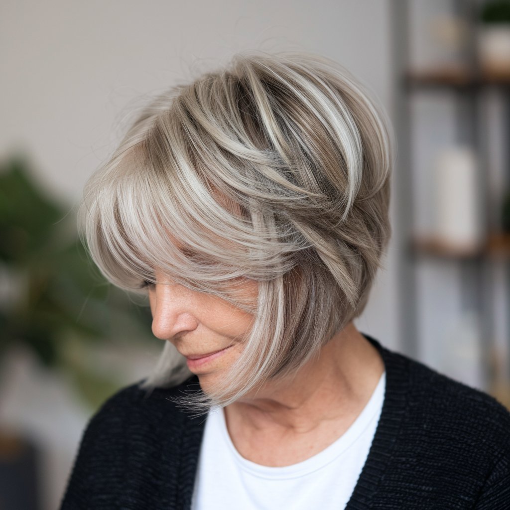 Short Layered Cut with Highlights