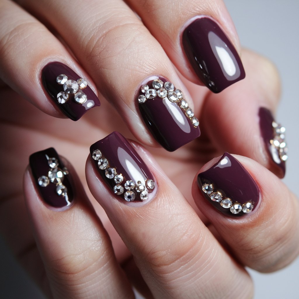 Dark Plum Nails