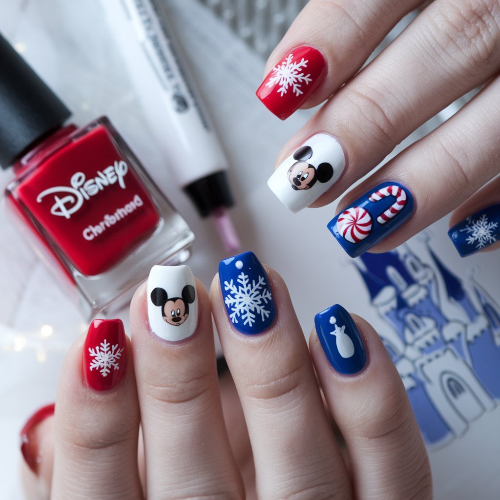 Disney Christmas Nails for Beginners