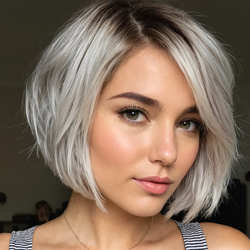 Silver Choppy Bob