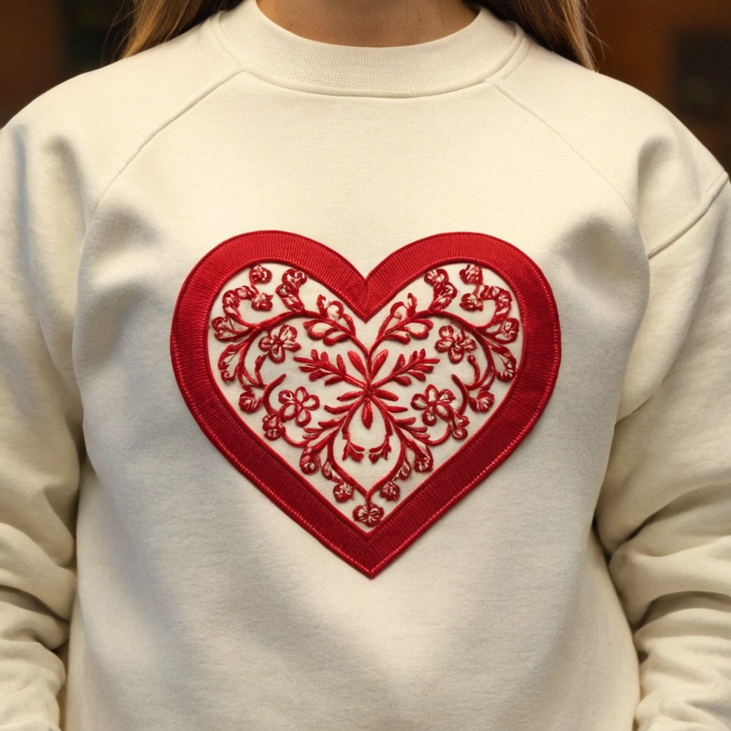 Hand Embroidered Sweatshirt for Matching Family Outfits