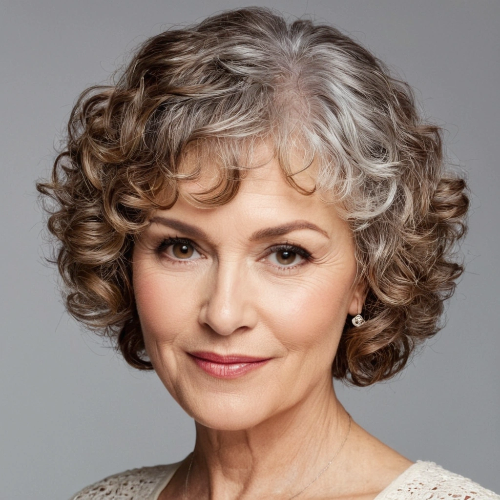 Curly Crop hairstyles for women over 60