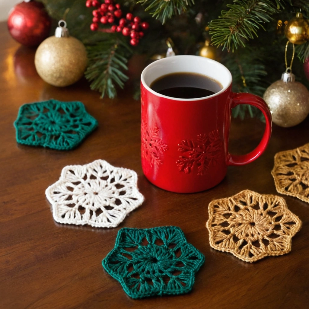 Crochet Christmas Coasters