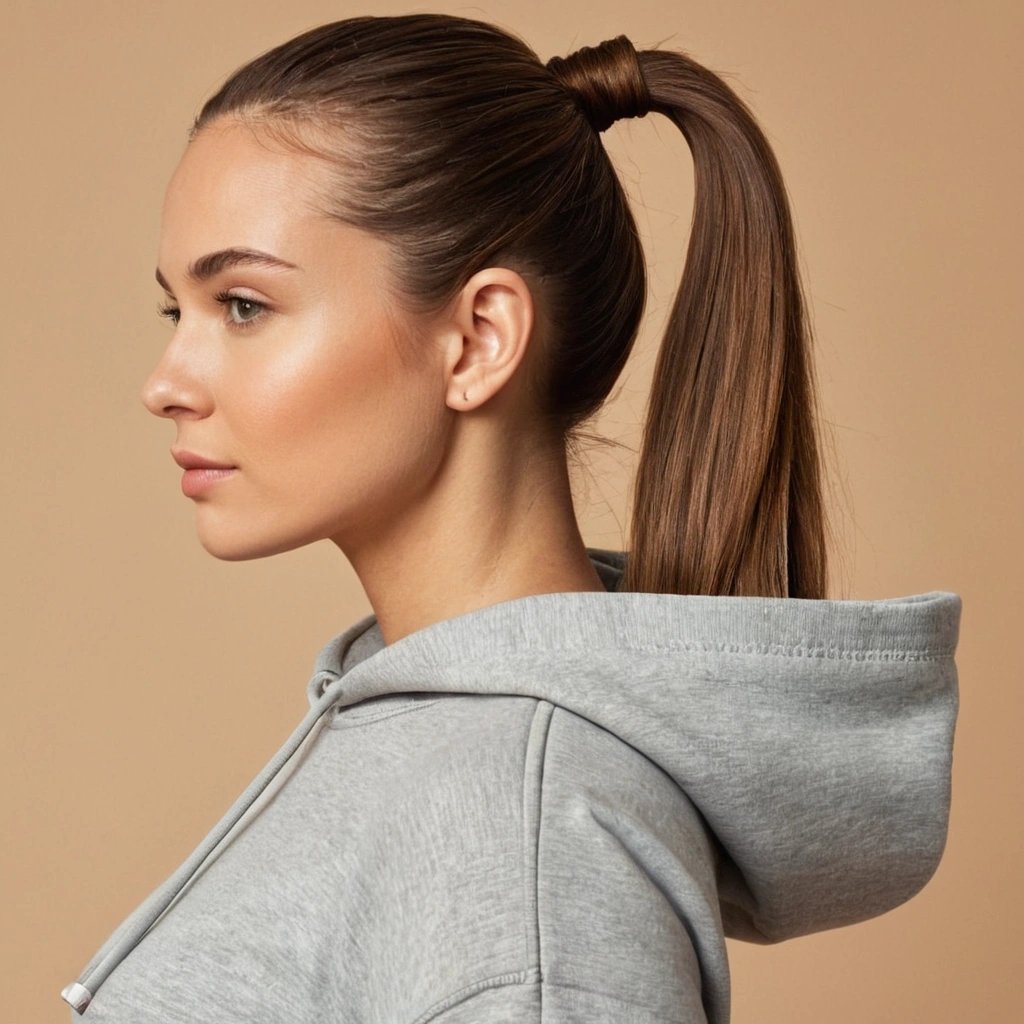 Low Ponytail with a Hoodie