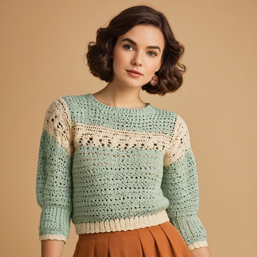 Vintage-Inspired Crochet Sweater