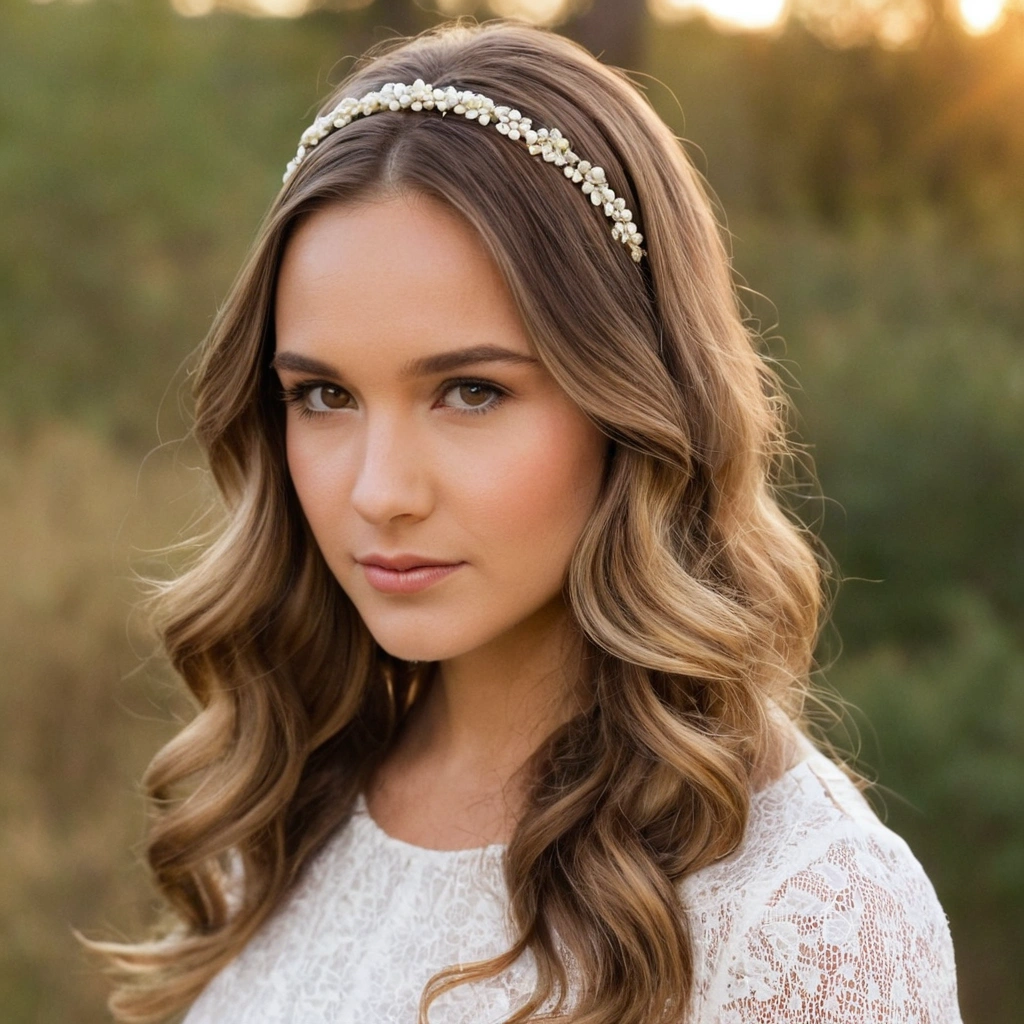 Loose Curls with Headband Homecoming Hairstyle