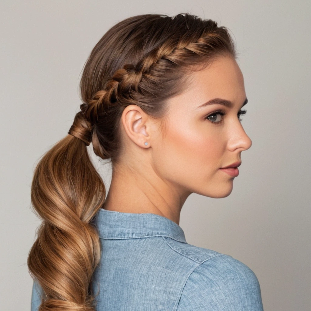 Braided Low Ponytail Homecoming Hairstyle