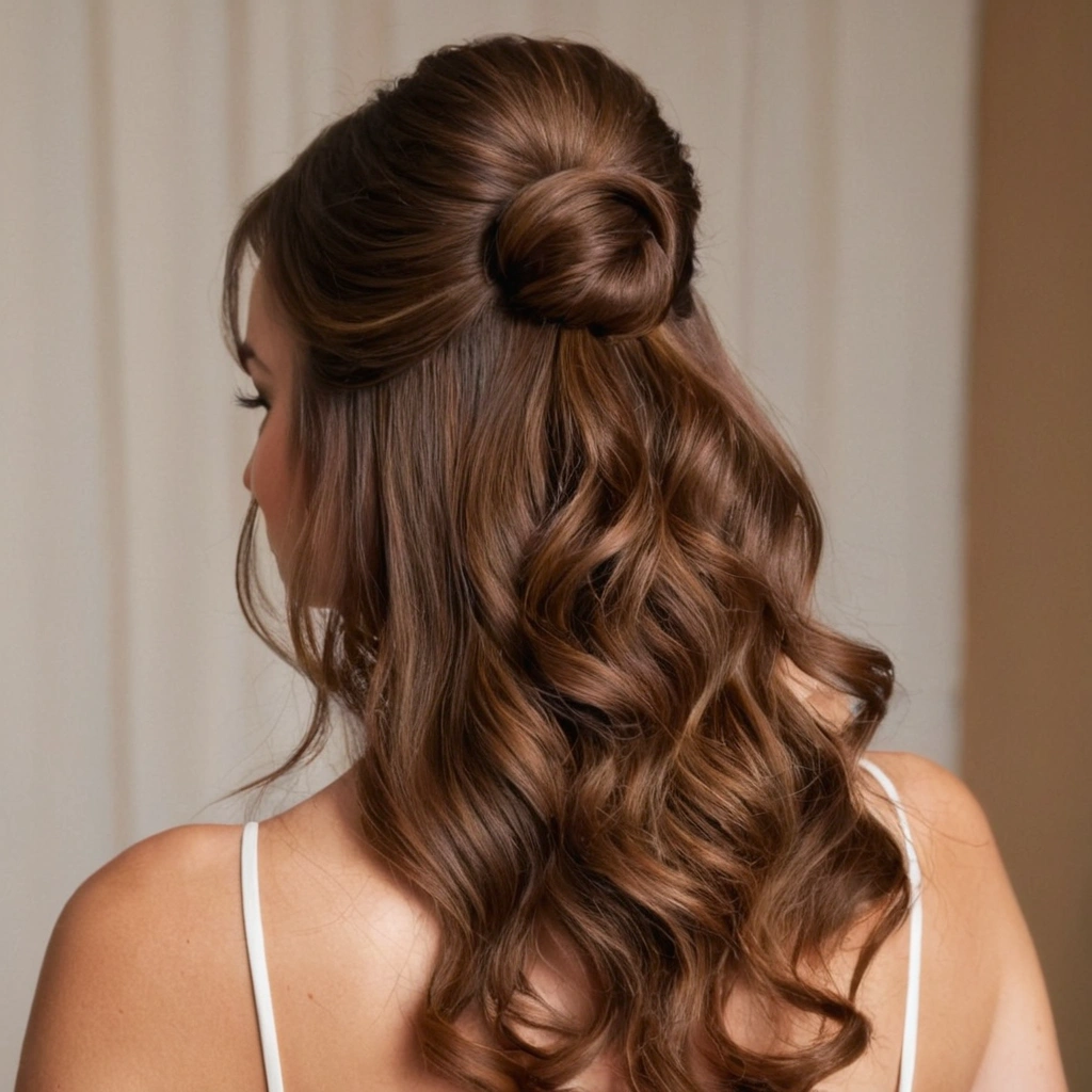 Twisted Half-Up Bun Homecoming Hairstyle