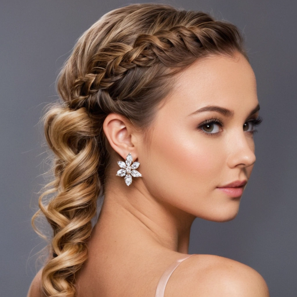 Side Braid with Curls Homecoming Hairstyle