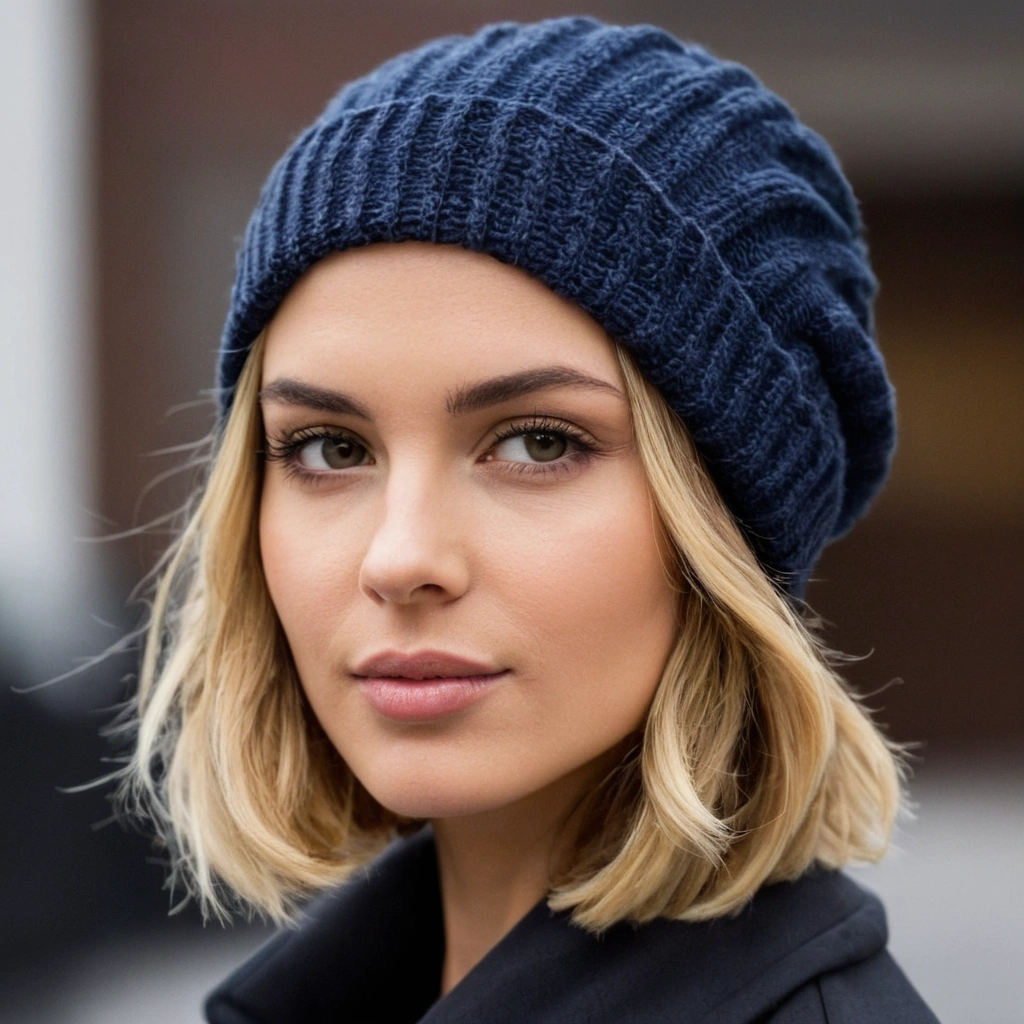 Tousled Bob with a Beanie