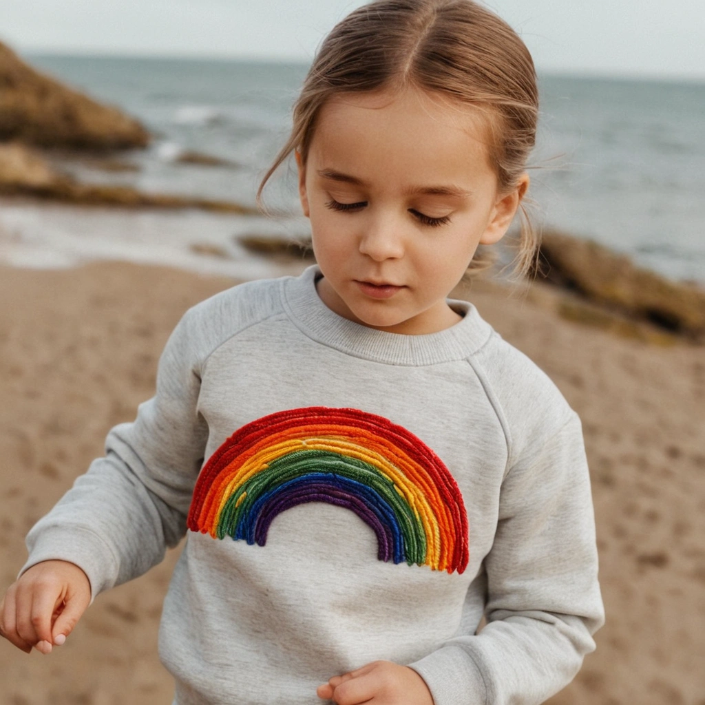 Hand Embroidery on Sweatshirt for Kids