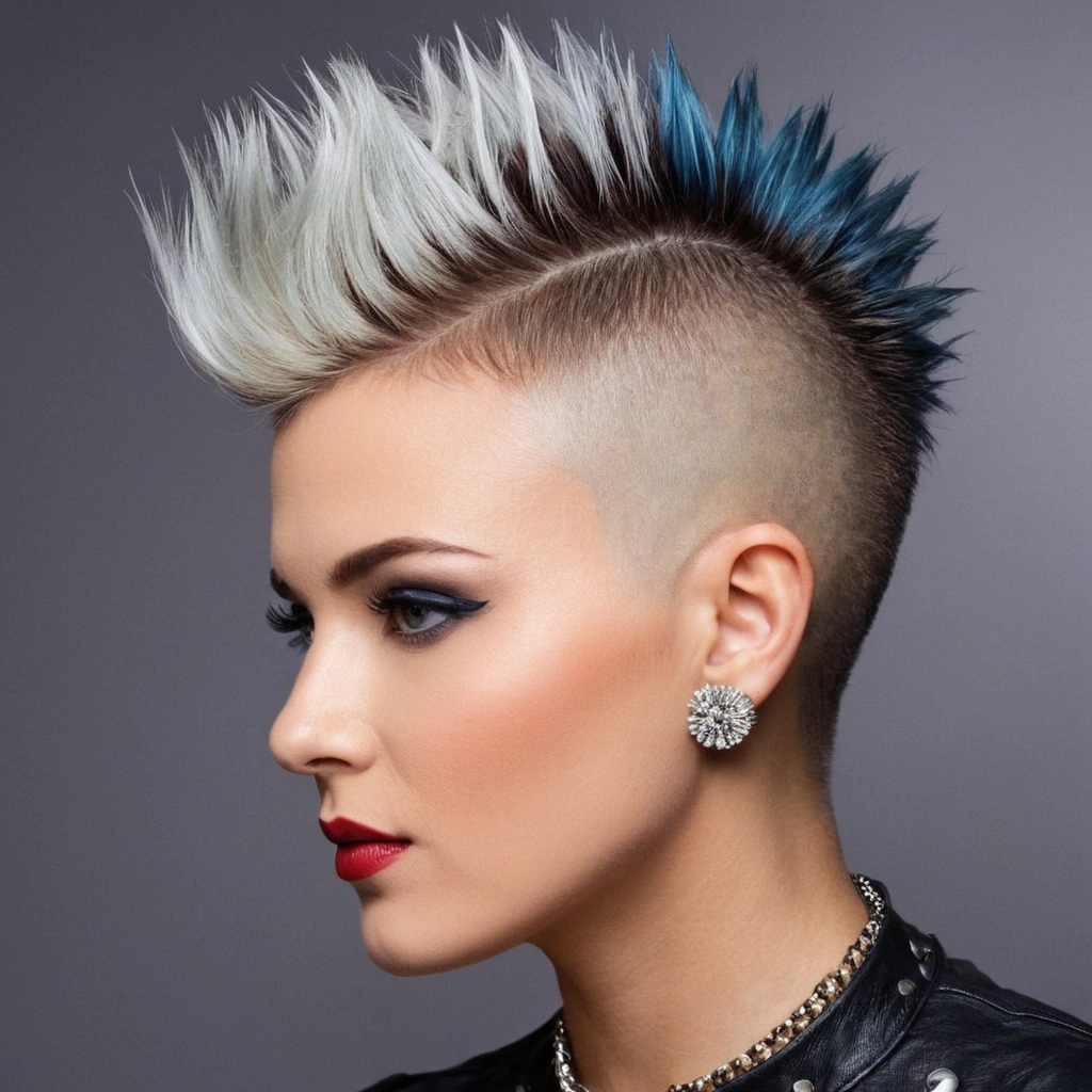 Silver Mohawk with Shaved Sides