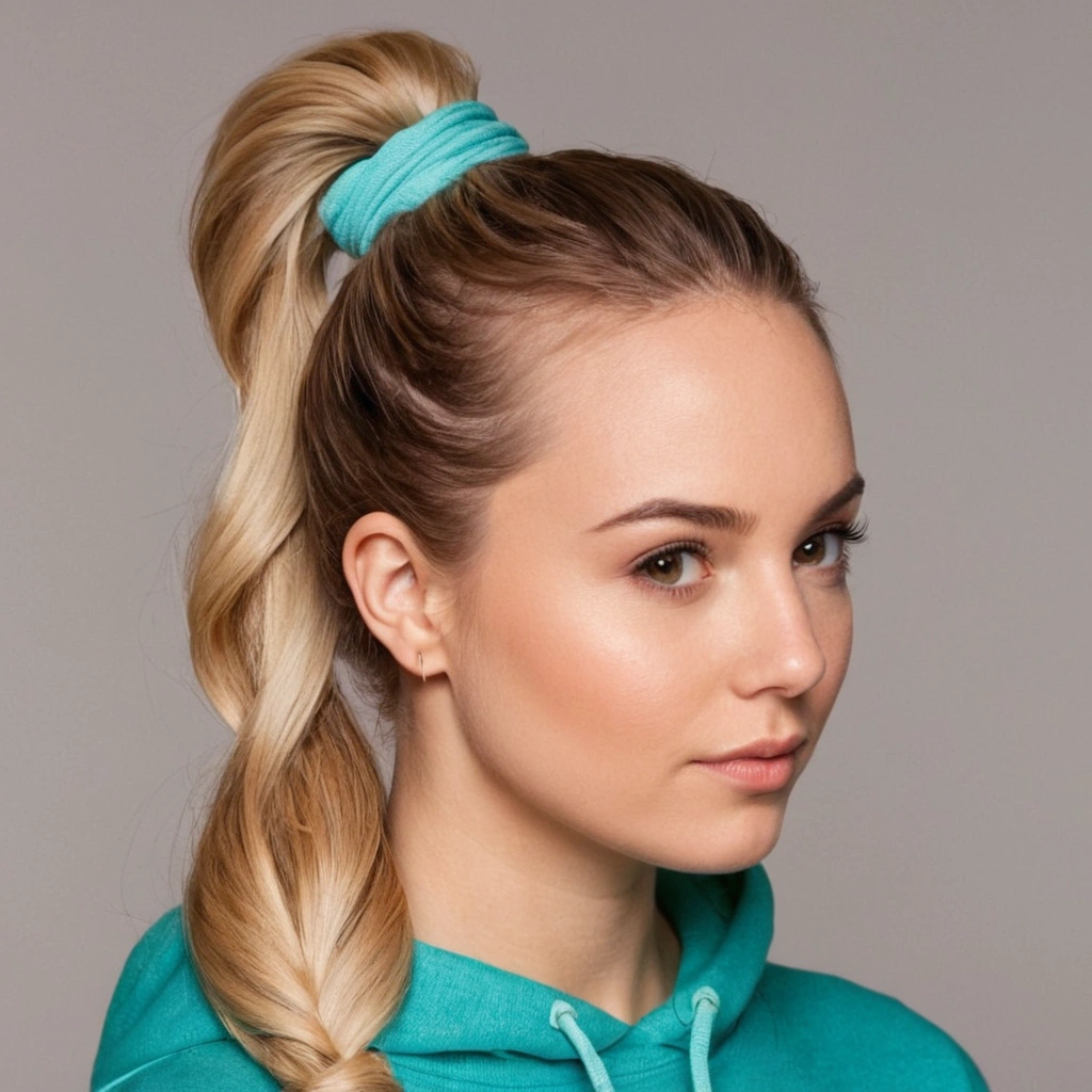 Side Ponytail with a Hoodie