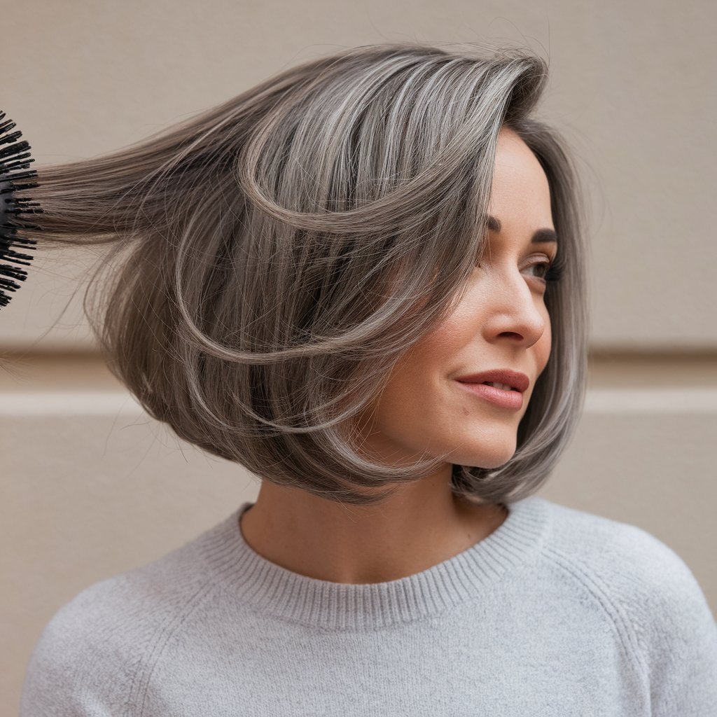 Inverted Grey Bob